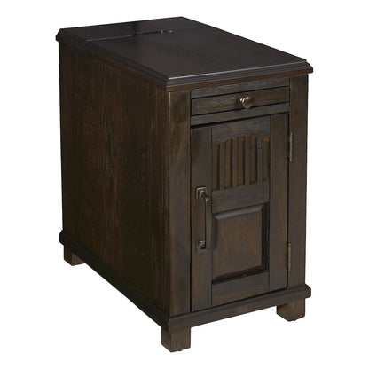 Fairbanks Chair Side Table in Walnut with 1 Power Socket plus USB/Jack