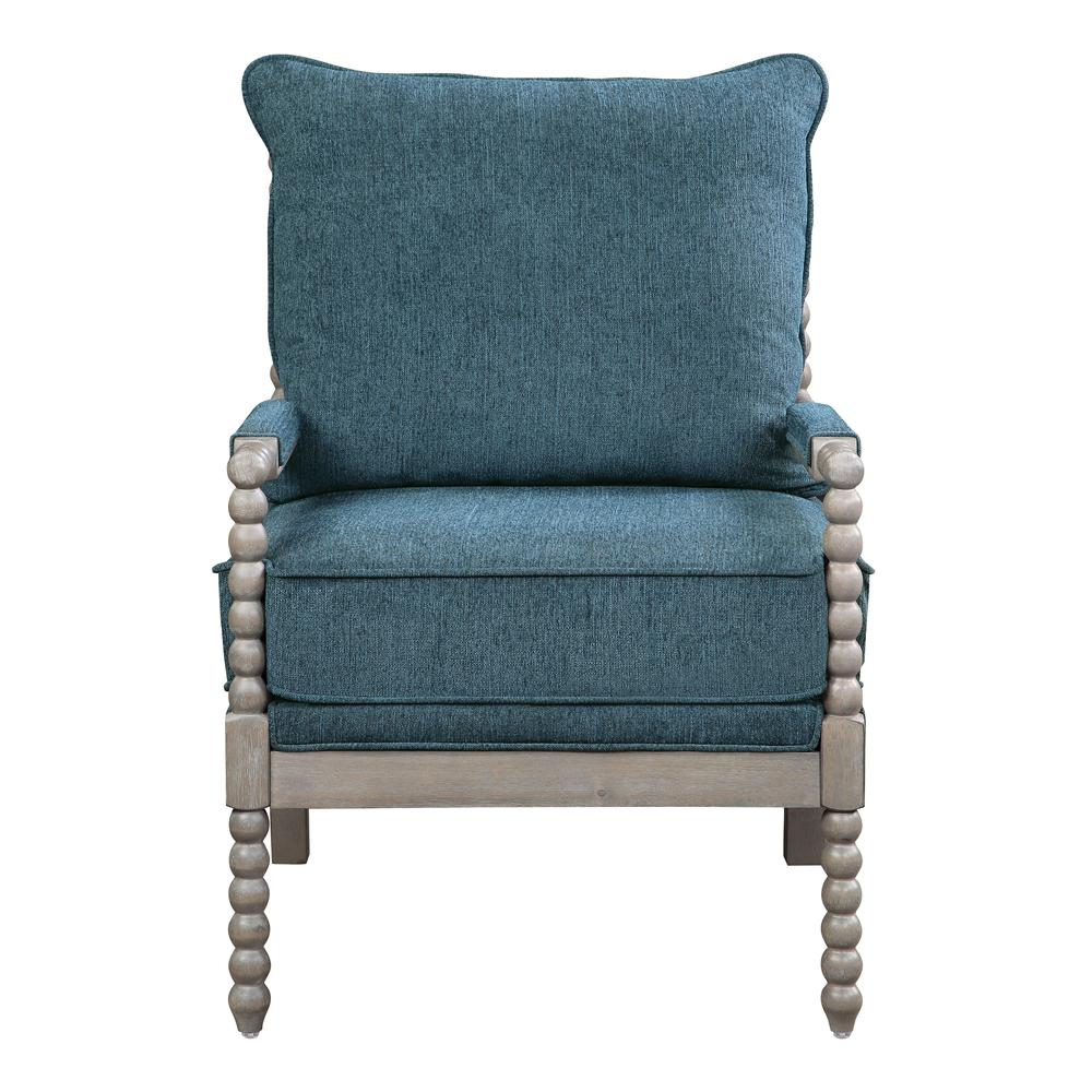 Abbott Chair in Azure Fabric with Brushed Grey Base K/D, ABB-BY4