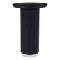 Round Solid Wood Pedestal Fluted Accent Table in Black Finish