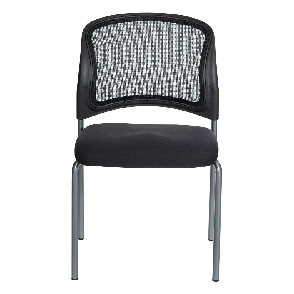 Titanium Finish Black Visitors Chair with ProGrid® Back and Straight Legs. Black Fabric Padded Seat with ProGrid® Back. Sturdy Titanium Finish Straight Legs., 86724R-30