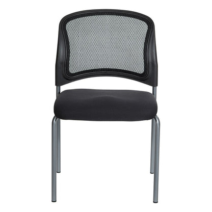 Titanium Finish Black Visitors Chair with ProGrid® Back and Straight Legs. Black Fabric Padded Seat with ProGrid® Back. Sturdy Titanium Finish Straight Legs., 86724R-30
