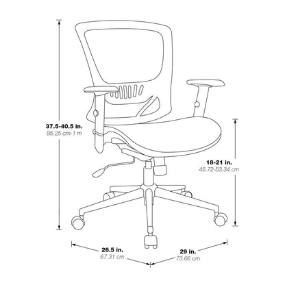 Mesh Screen Seat and Back Manager's Chair with Height Adjustable Arms and Chrome Base, EM98910C-3