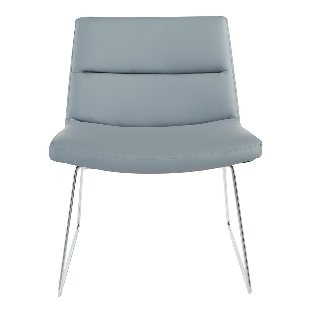 Thompson Chair in Charcoal Grey Faux Leather with Chrome Sled Base, THP-U42