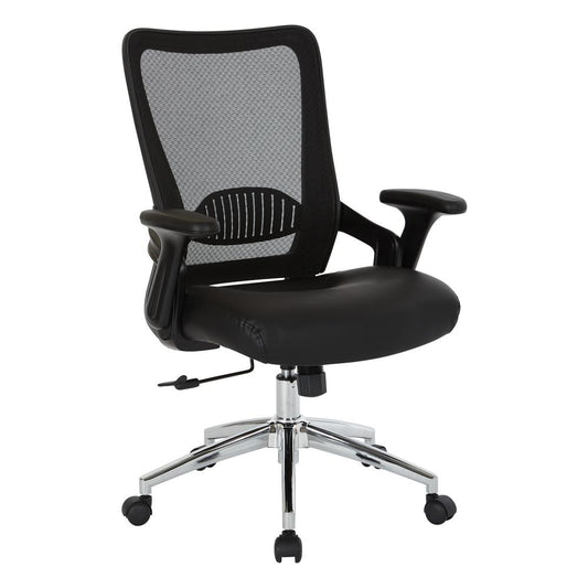 Black Bonded Leather Seat Chair
