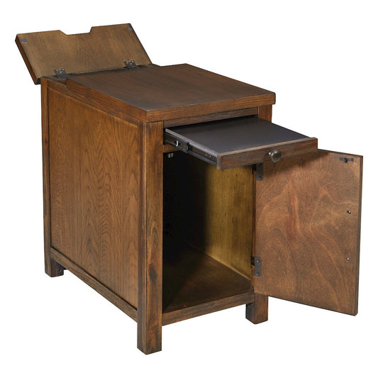 Fairbanks Chair Side Table in Oak with Power Socket plus USB/Jack