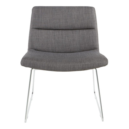 Thompson Chair in Charcoal Fabric with Chrome Sled Base, THP-M78