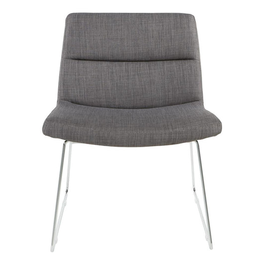 Thompson Chair in Charcoal Fabric with Chrome Sled Base, THP-M78