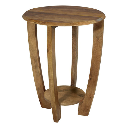 Round Side Table Made from Solid Mango Wood