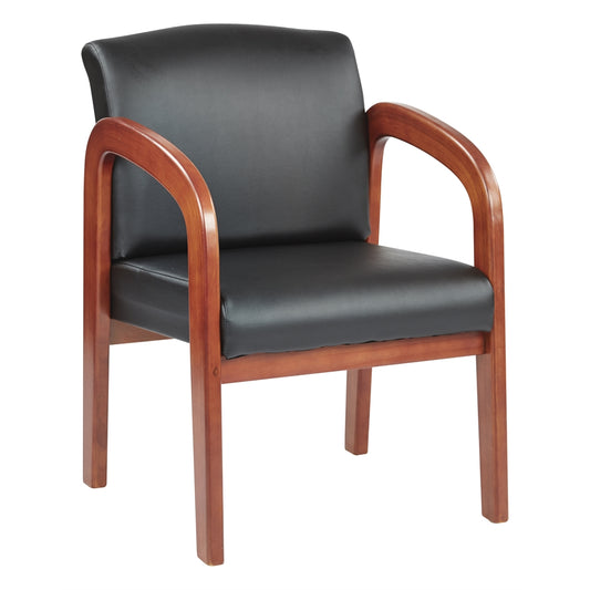 Oak Finish Wood Visitors Chair