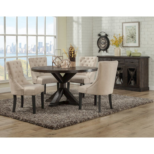 Prairie Set of 2 Upholstered Side Chairs, Cream Linen