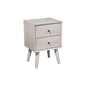 Flynn Mid Century Modern 2 Drawer Nightstand, Gray