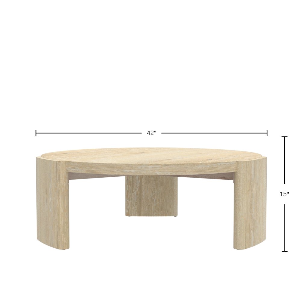 Sloane 42" Round Coffee Table, Driftwood