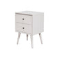 Flynn Mid Century Modern 2 Drawer Nightstand, White
