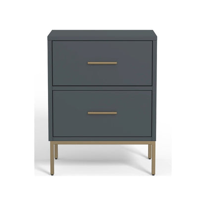 Madelyn Two Drawer Nightstand, Slate Gray
