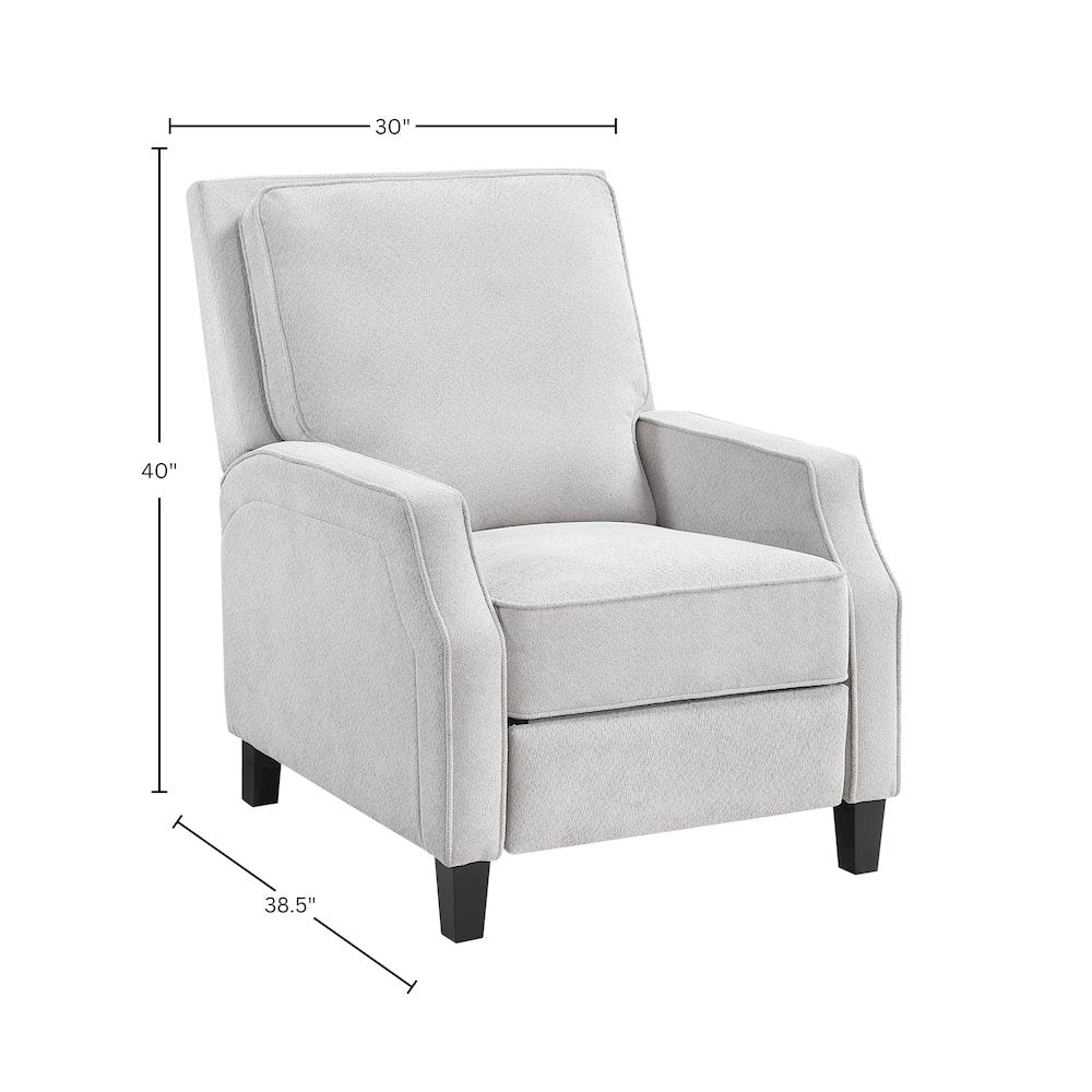Inez Push Accent Back Chair, Light Grey