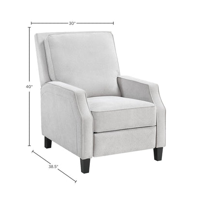 Inez Push Accent Back Chair, Light Grey