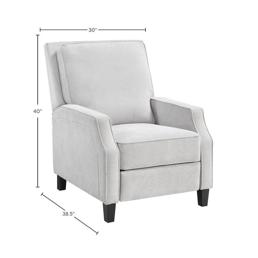 Inez Push Accent Back Chair, Light Grey