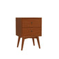 Flynn Mid Century Modern 2 Drawer Nightstand, Acorn