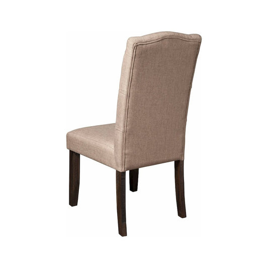 Newberry Set of 2 Button Tufted Parson Chairs, Salvaged Grey