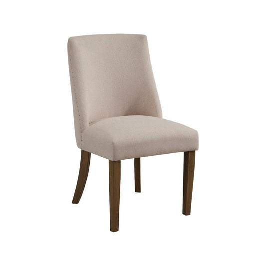 Kensington Set of 2 Upholstered Parson Chairs, Reclaimed Natural