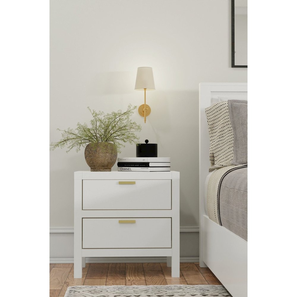 Carmel 2 Drawer Nightstand, White