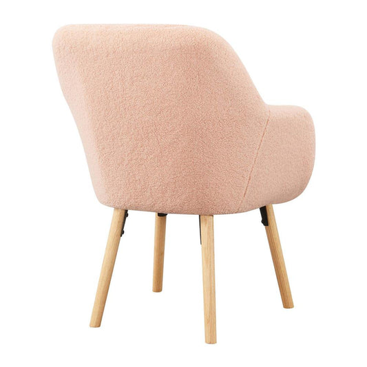 Take a Seat Charlotte Sherpa Accent Chair, Sherpa Blush