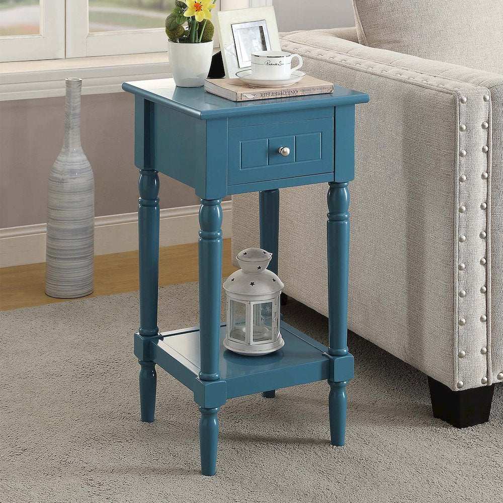 French Country Khloe 1 Drawer Accent Table with Shelf