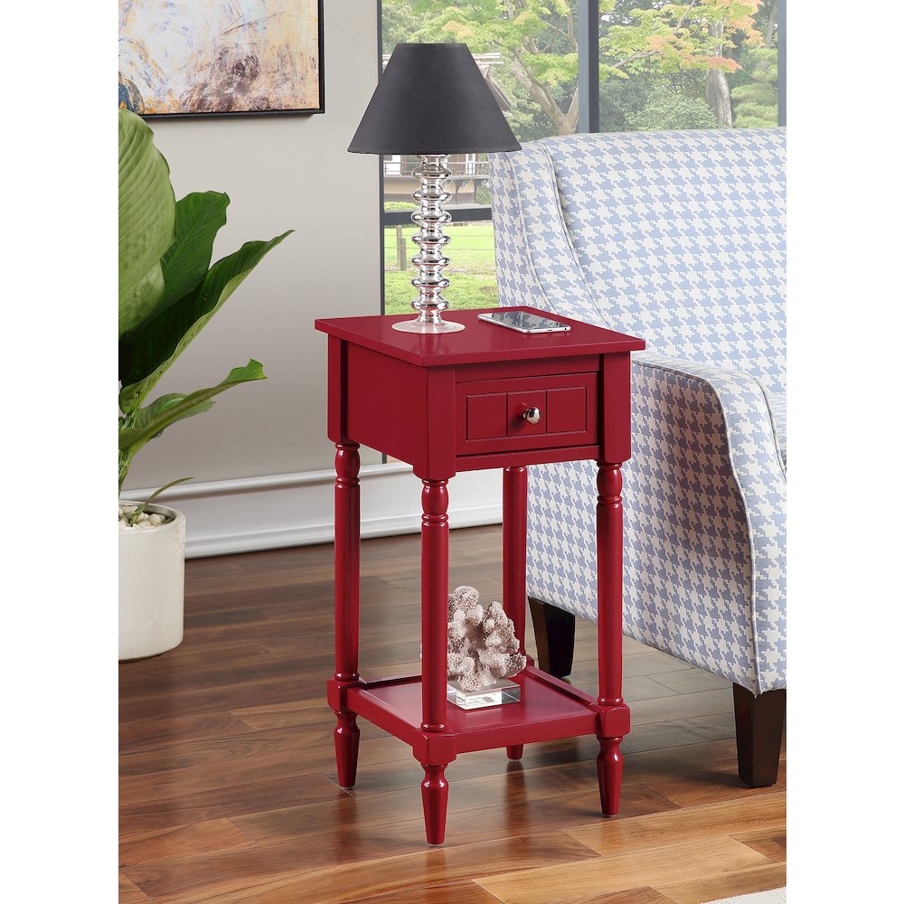 French Country Khloe 1 Drawer Accent Table with Shelf
