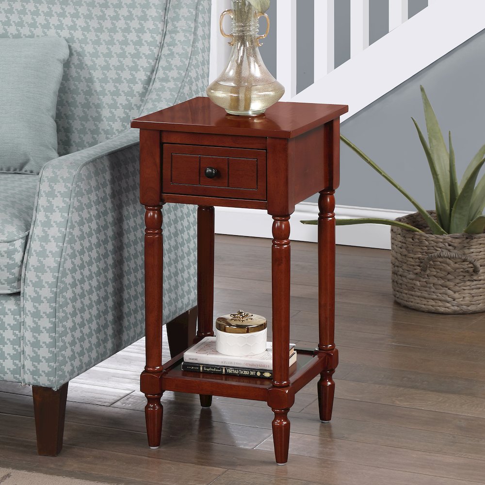 French Country Khloe 1 Drawer Accent Table with Shelf