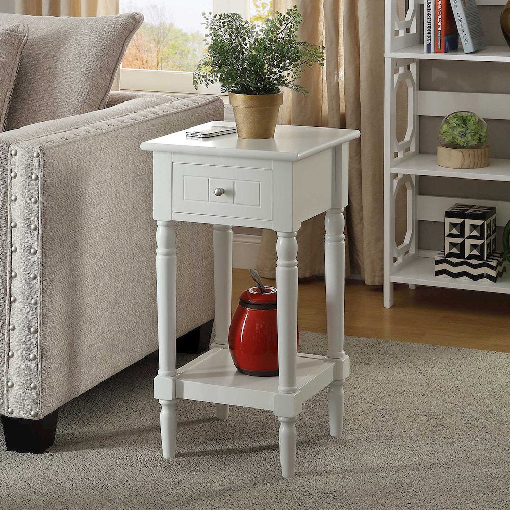 French Country Khloe 1 Drawer Accent Table with Shelf