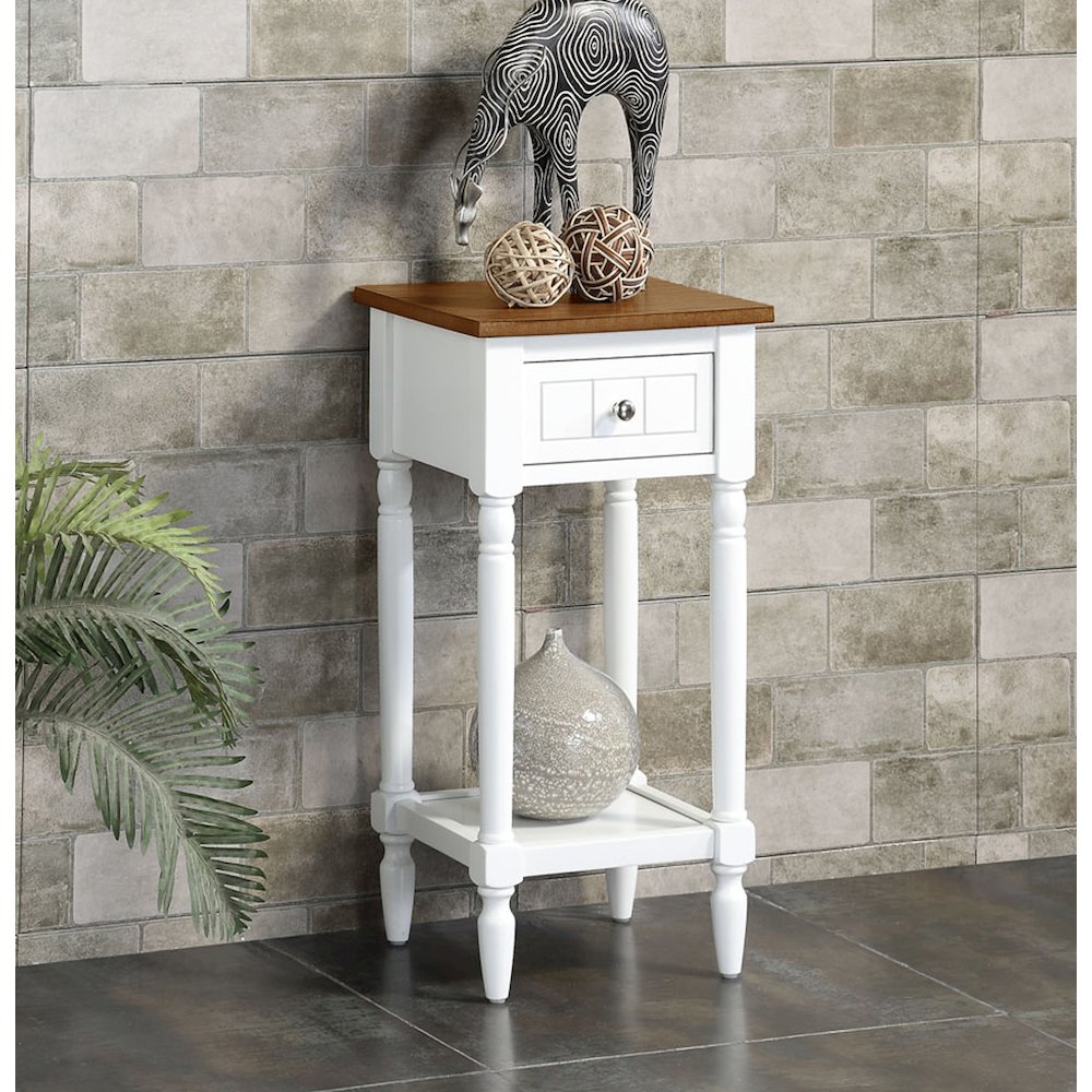 French Country Khloe 1 Drawer Accent Table with Shelf