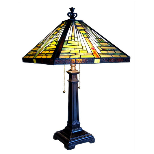 Tiffany-style 2 Light Mission Table Lamp 14" Shade