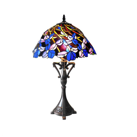 NATALIE Tiffany-style 2 Light Iris Table Lamp 19" Shade