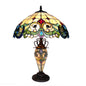 DULCE Tiffany-style 3 Light Victorian Double Lit Table Lamp 18" Shade