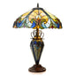 LIAISON Tiffany-style 3 Light Victorian Double Lit Table Lamp 18" Shade