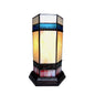 CHESTER Tiffany-glass Accent Pedestal 1 Light table lamp 14" Tall