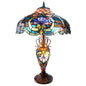 LYDIA Tiffany-style 3 Light Victorian Double Lit Table Lamp 17" Shade