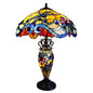 3 Light Tiffany Style Dragonfly Double Lit Table Lamp 18" Shade