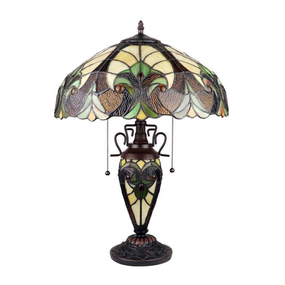CHLOE Lighting LIAISON Victorian-Style Antique Dark Bronze 3 Light Double Lit Table Lamp 16" Wide