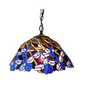 NATALIE Tiffany-style 2 Light Iris Hanging Pendant Lamp 19" Shade