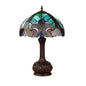 Tiffany-Style Antique Dark Bronze 1-Light Victorian Table Lamp 12" Shade