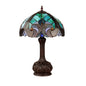Tiffany-Style Antique Dark Bronze 1-Light Victorian Table Lamp 12" Shade