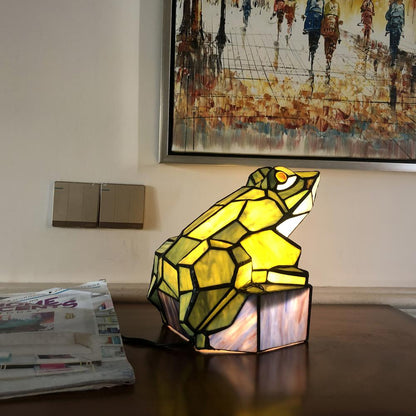 CHLOE Lighting NAVEEN Tiffany-Style Animal Stained Glass Accent Lamp 9.5" Height