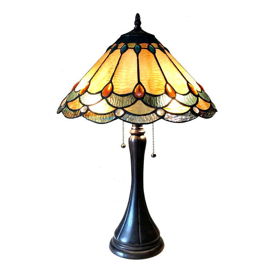 AMELIA Victorian 2 Light Antique Dark Bronze Table Lamp 15" Shade