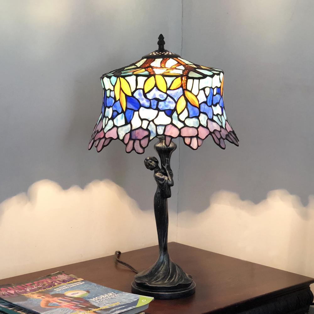 SOPHIA Wisteria 1 Light Antique Dark Bronze Accent Lamp 13" Shade