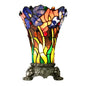 BROOK Floral 1 Light Antique Brass Accent Lamp 11" Tall Shade