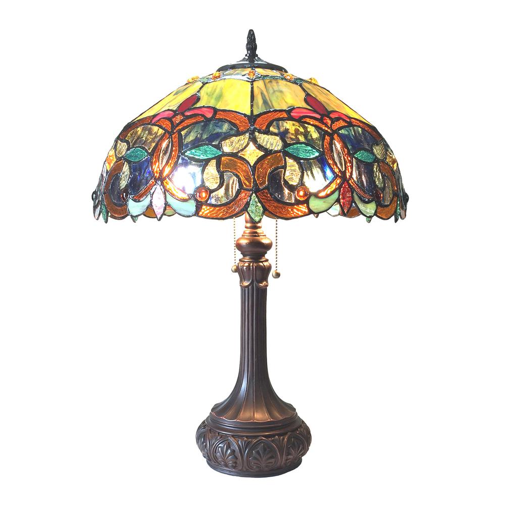 GENESIS Victorian 2 Light Antique Dark Bronze Table Lamp 17" Shade