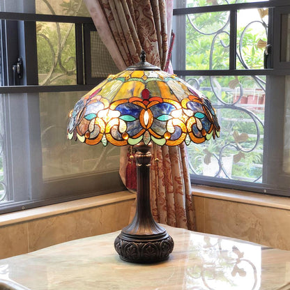 GENESIS Victorian 2 Light Antique Dark Bronze Table Lamp 17" Shade
