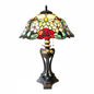 CHLOE Lighting PIPER Tiffany-Style Floral Stained Glass Table Lamp 26" Height