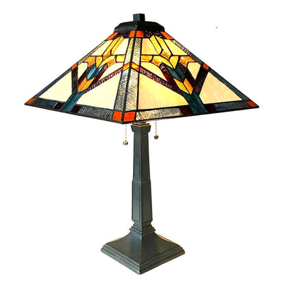 SHAY Mission 2 Light Antique Dark Bronze Table Lamp 16" Shade